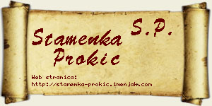 Stamenka Prokić vizit kartica